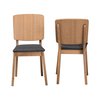 Baxton Studio Denmark MidCentury Black Fabric and French Oak Brown Finished Rubberwood Dining Chair Set2PC 224-2PC-12948-ZORO